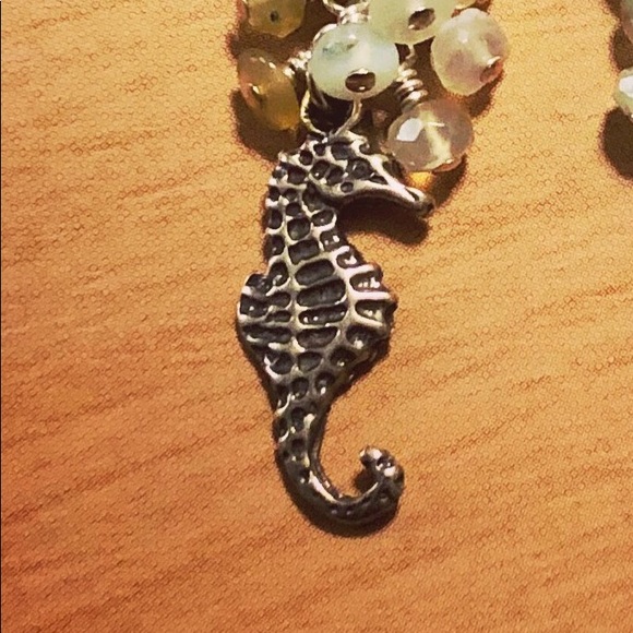 Amazonite Seahorse Cluster Earrings - Picture 2 of 2